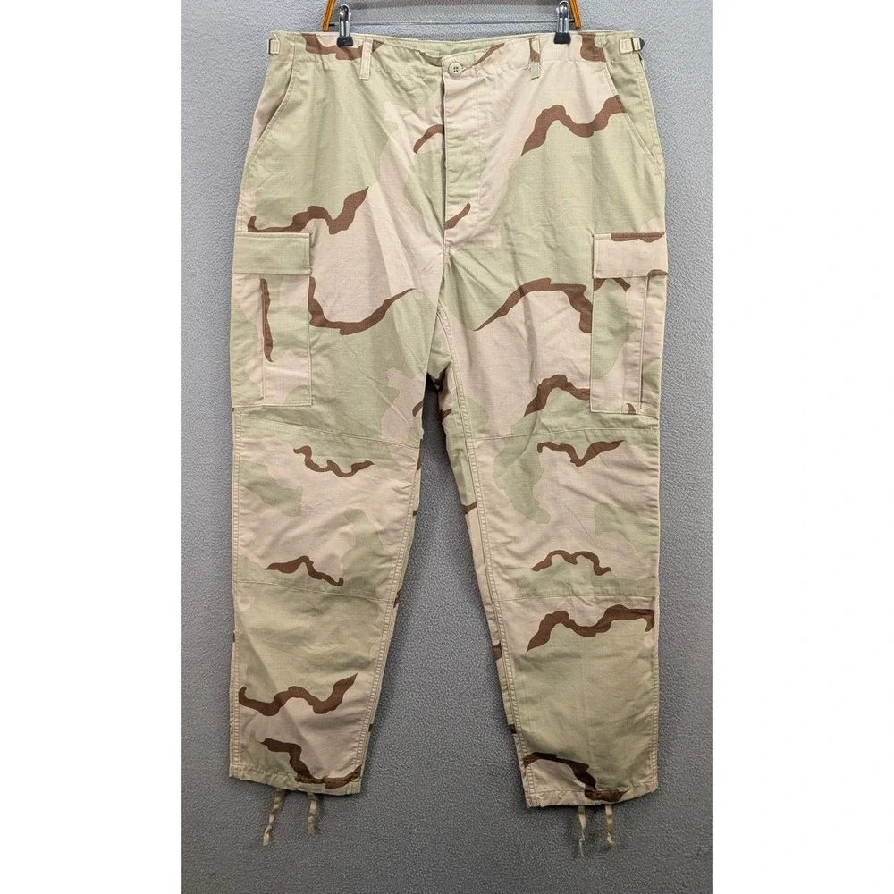 US Military Desert Camo Cargo Pants BDU Ripstop Size XL Long Adjustable Waist